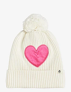 Hearts knitted pompom hat, Mini Rodini