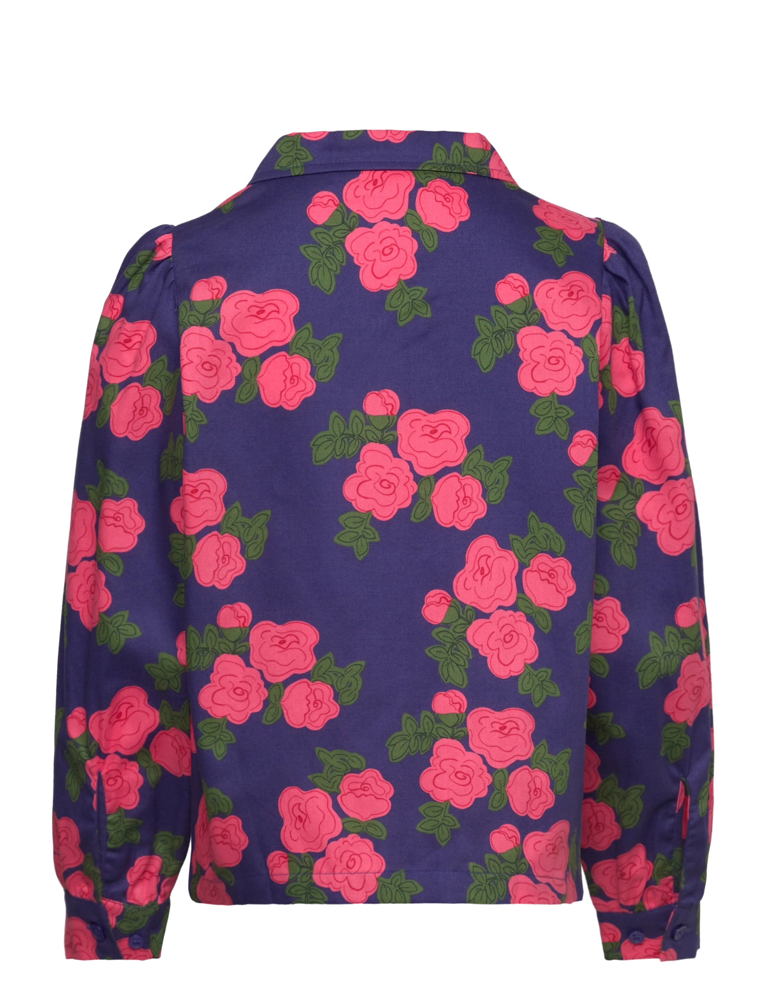 Mini Rodini - Roses aop woven blouse - blue - 1