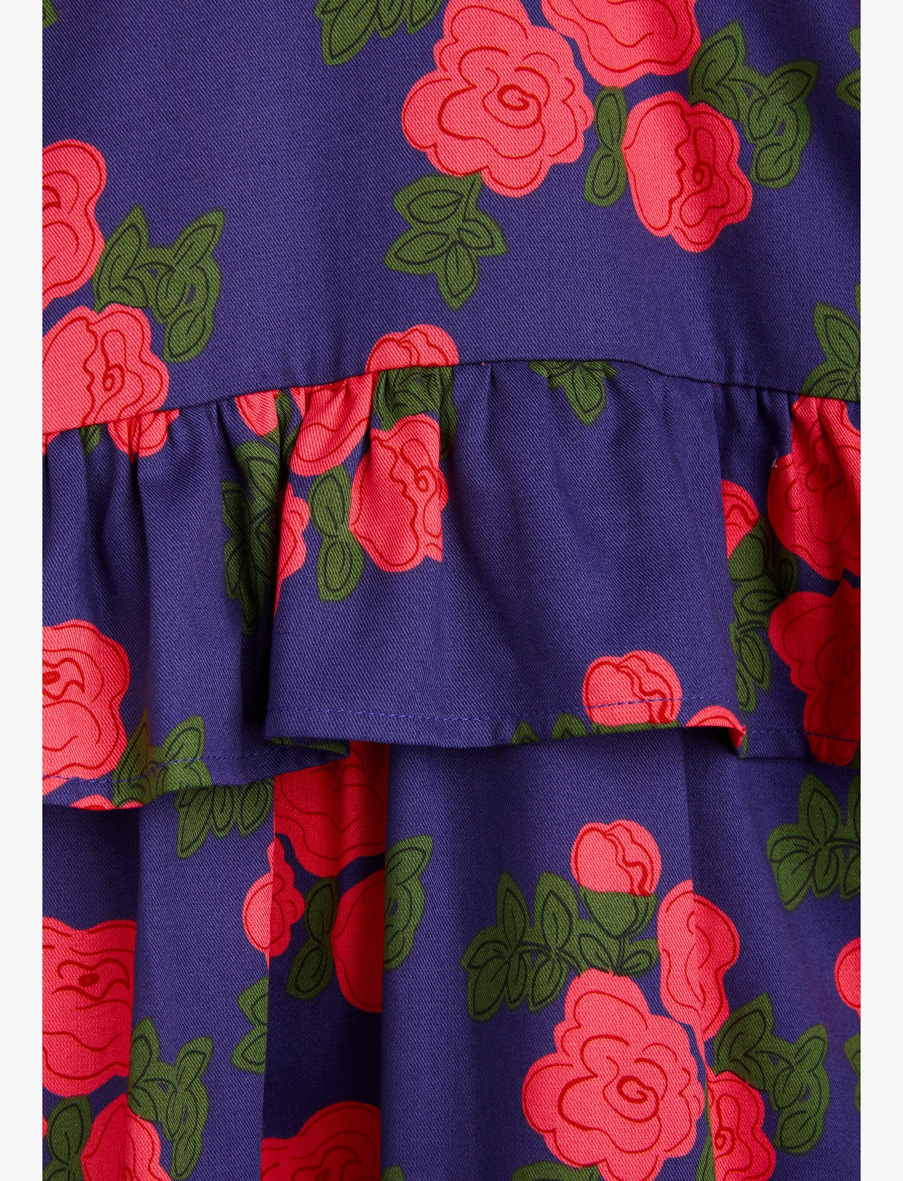 Mini Rodini - Roses aop woven frill dress - blue - 2