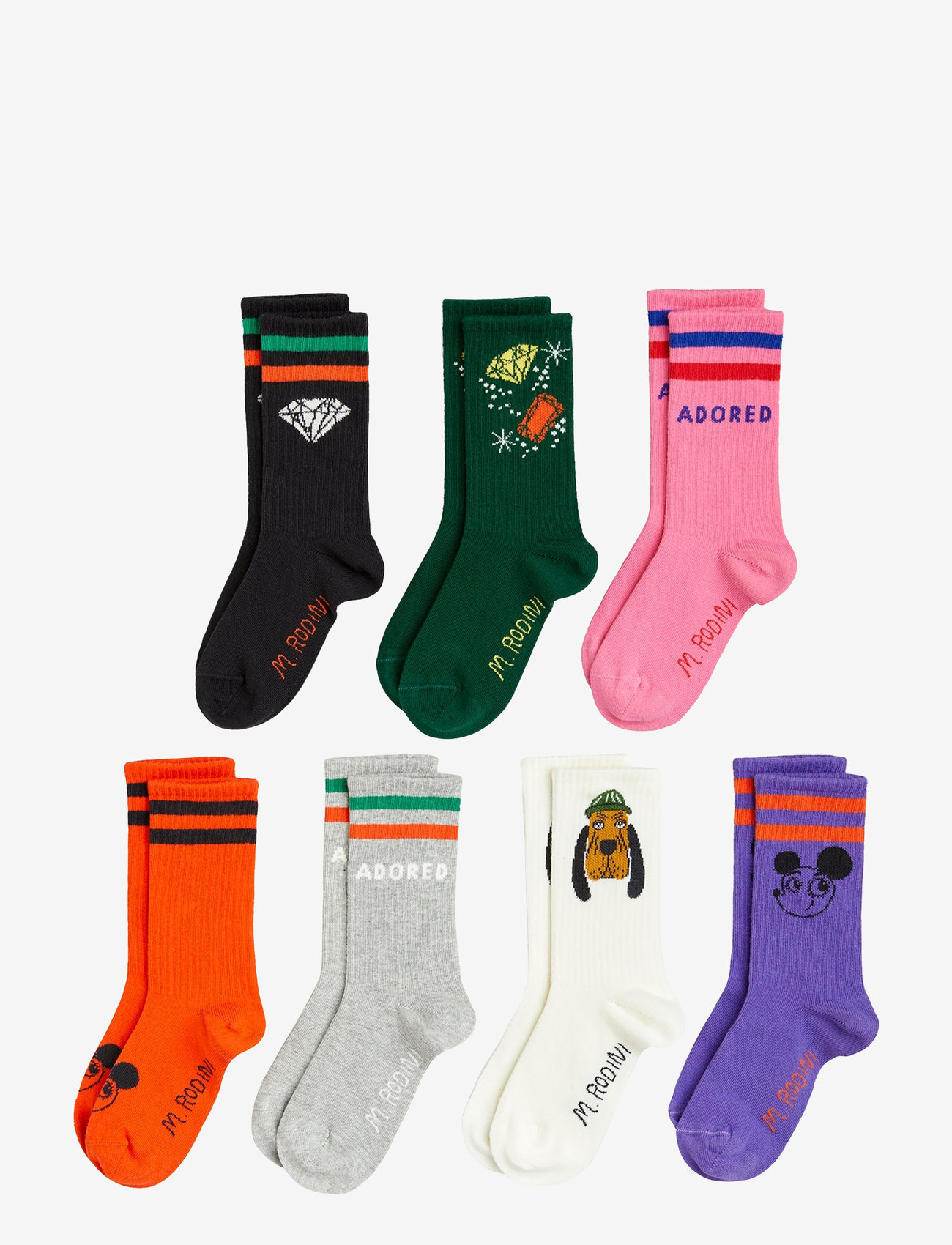 Mini Rodini - Adored 7-pack socks - sokken - multi - 0