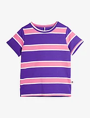 Mini Rodini - Stripe ss tee - kortärmade t-shirts - purple - 0