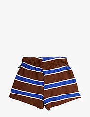 Mini Rodini - Stripe aop shorts - sweat shorts - brown - 1