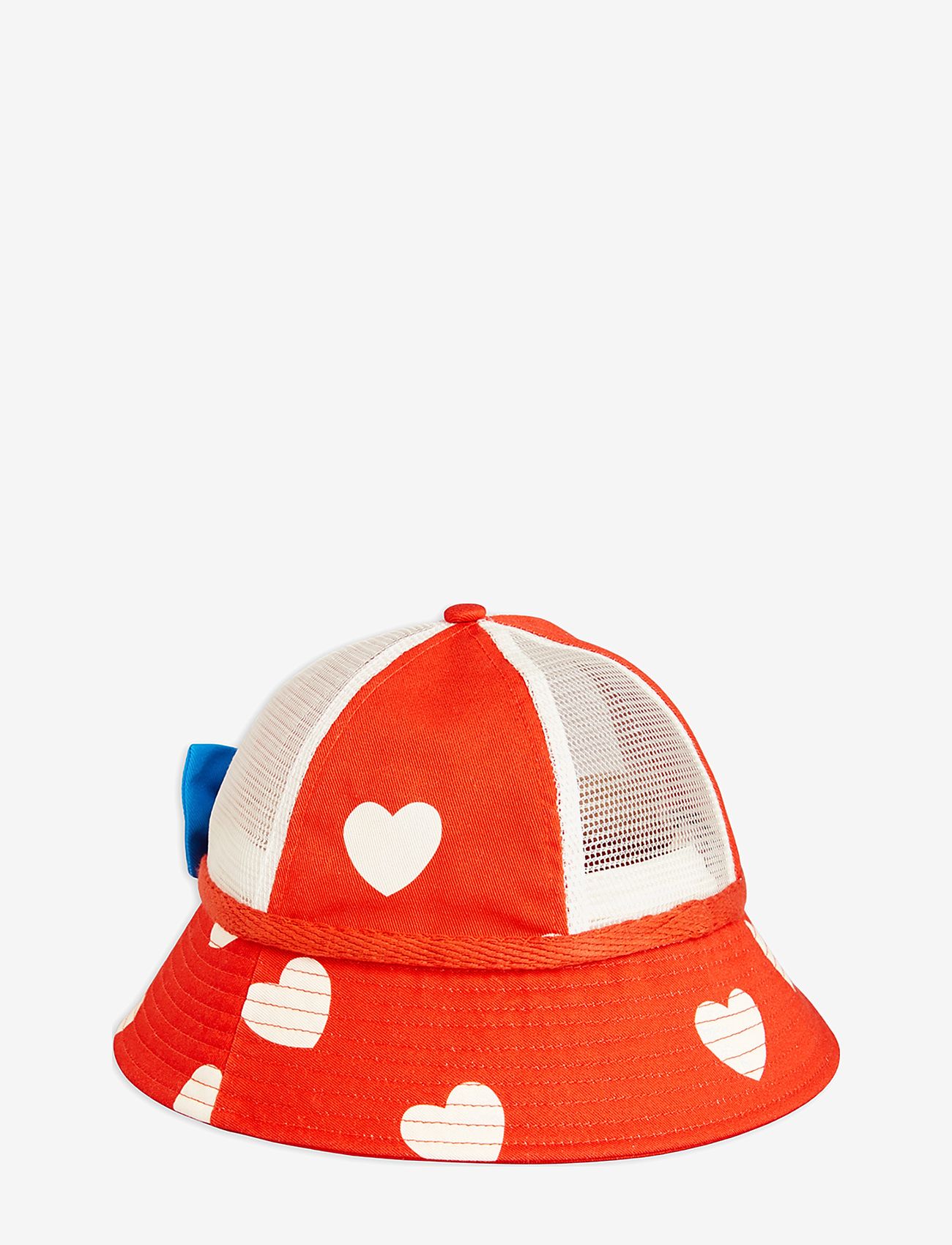 Mini Rodini - Hearts aop sun hat - solhatte - red - 1