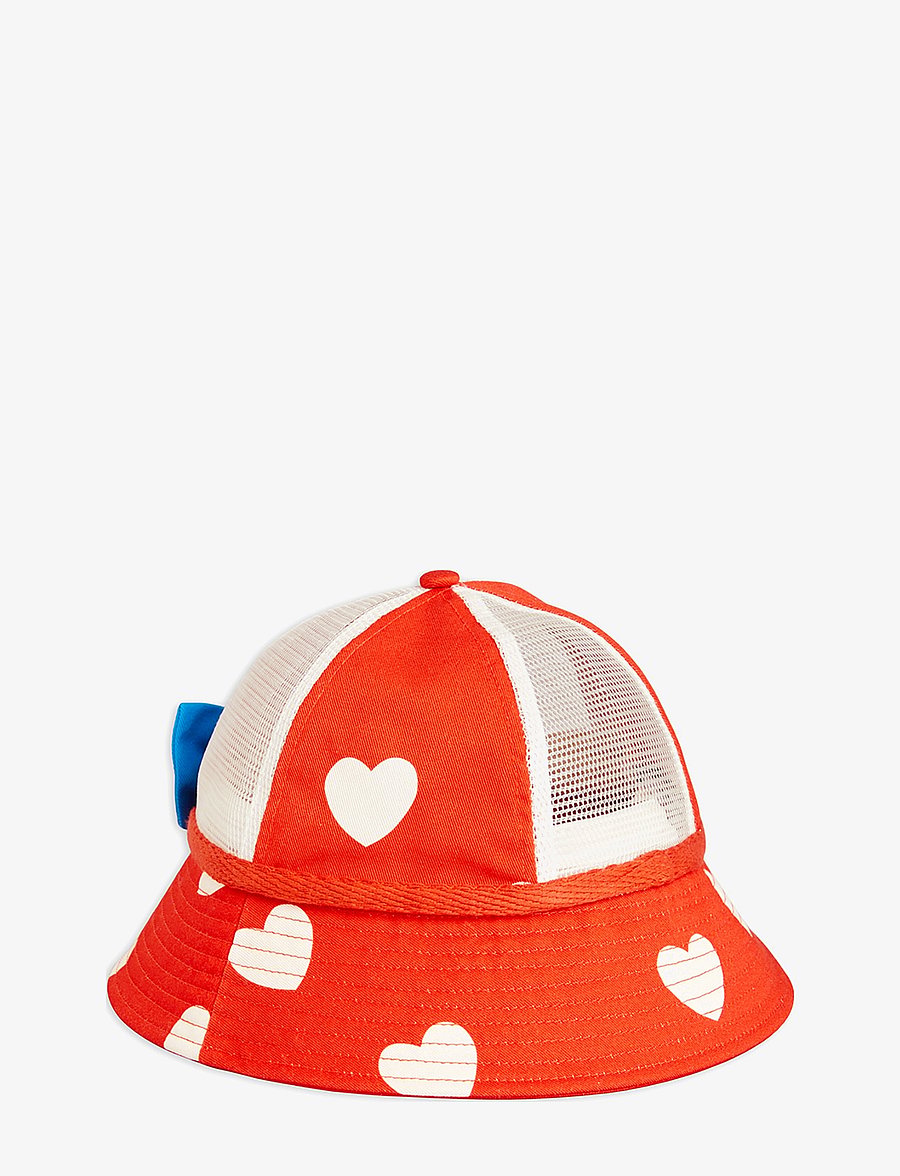 Mini Rodini - Hearts aop sun hat - saules cepures - red - 1