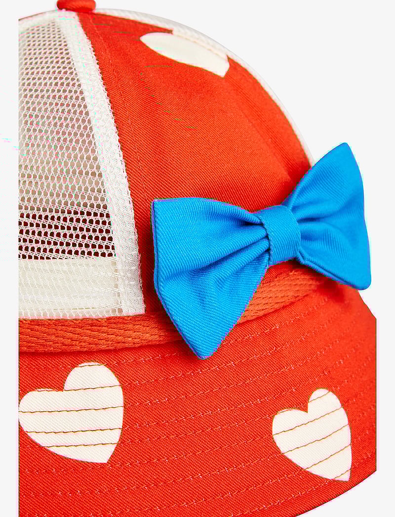 Mini Rodini - Hearts aop sun hat - solhatte - red - 2