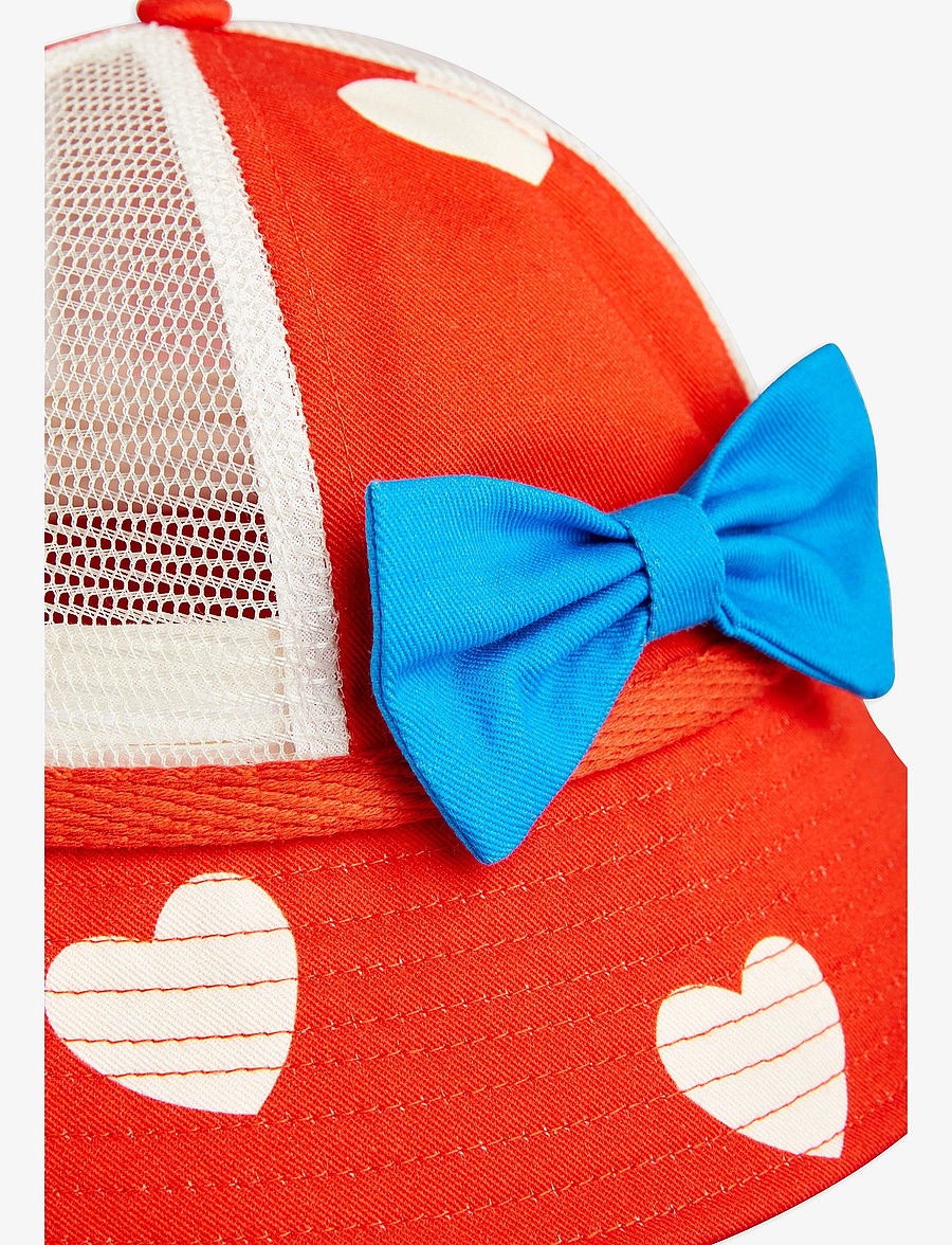 Mini Rodini - Hearts aop sun hat - saules cepures - red - 2