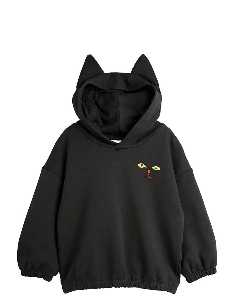 Mini Rodini - Cat ears hoodie - džemperi ar kapuci - black - 1