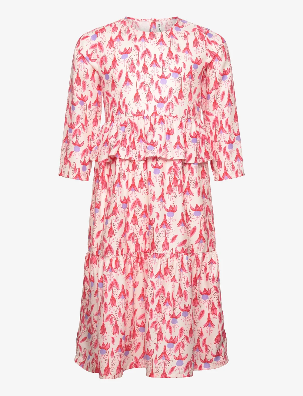 Mini Rodini Fuchsia Aop Woven Frill Dress Langarmelige Freizeitkleider Boozt