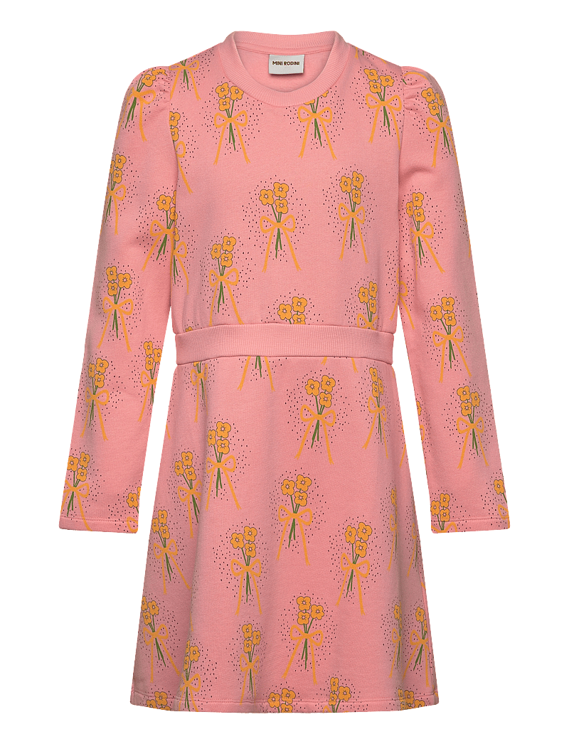 Mini Rodini - Winter flowers aop sweat dress - langärmelige babykleider - pink - 0