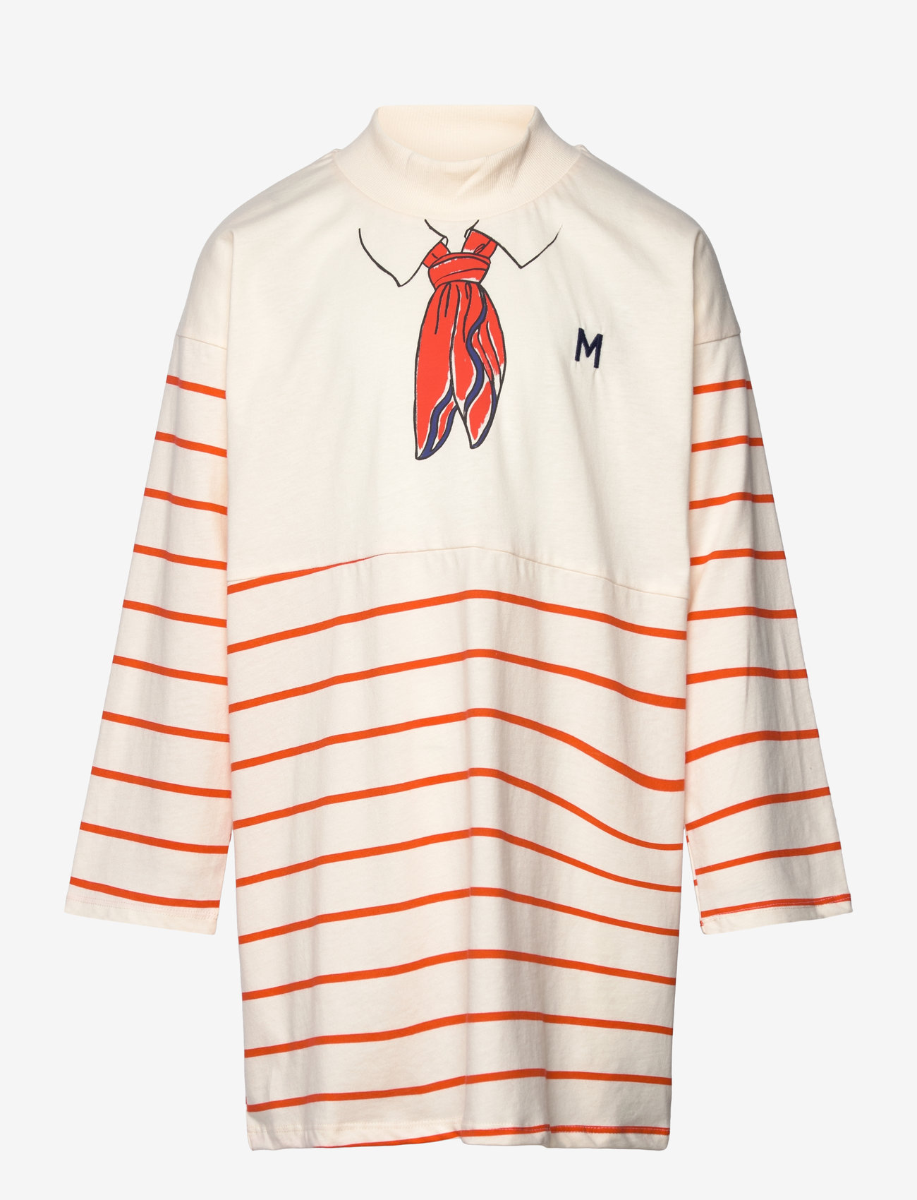 Mini Rodini - Scarf sp ls dress - pikkade varrukatega beebi kleidid - offwhite - 0