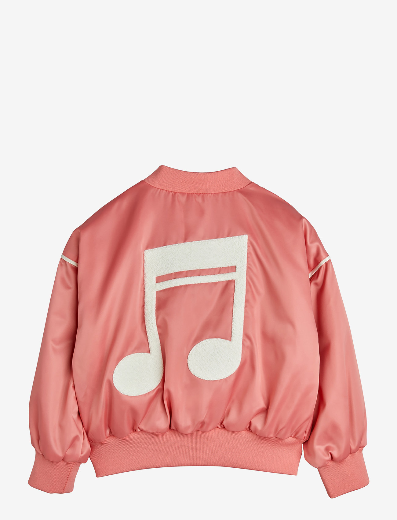 Mini Rodini - Note chenille satin baseball jacket - vårjackor - pink - 1