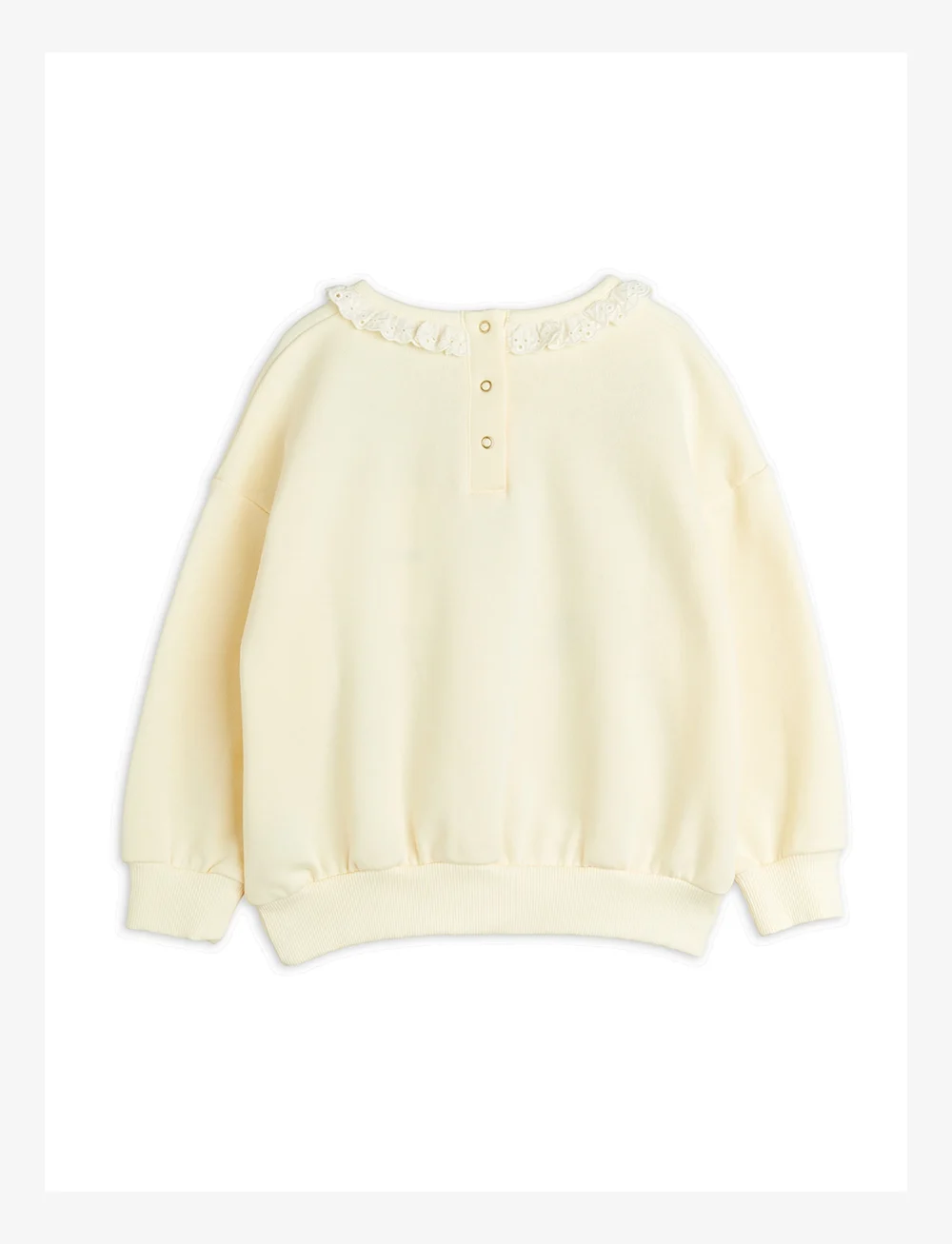 Mini Rodini - Ladybugs emb lace sweatshirt - sweatshirts - offwhite - 1