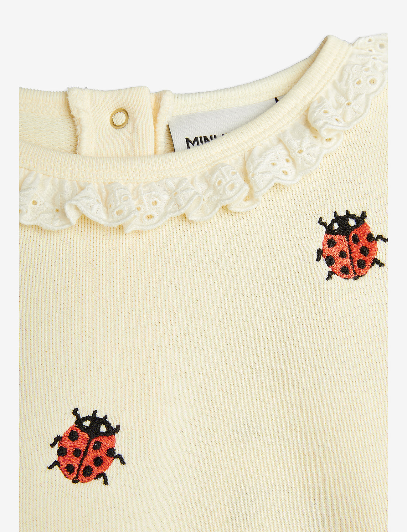 Mini Rodini - Ladybugs emb lace sweatshirt - offwhite - 2
