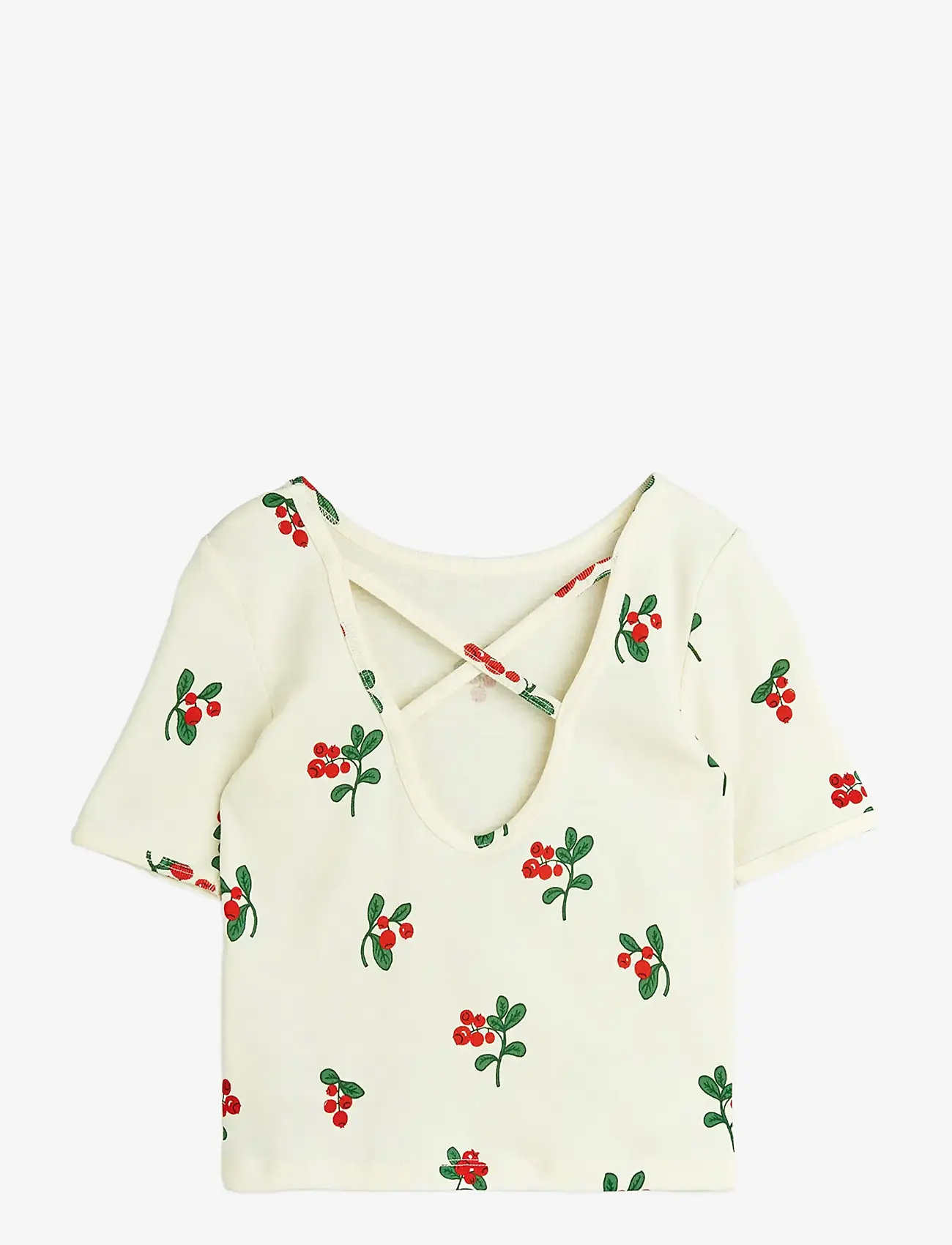 Mini Rodini - Lingonberries aop ballet ss tee - kurzärmelige - offwhite - 1