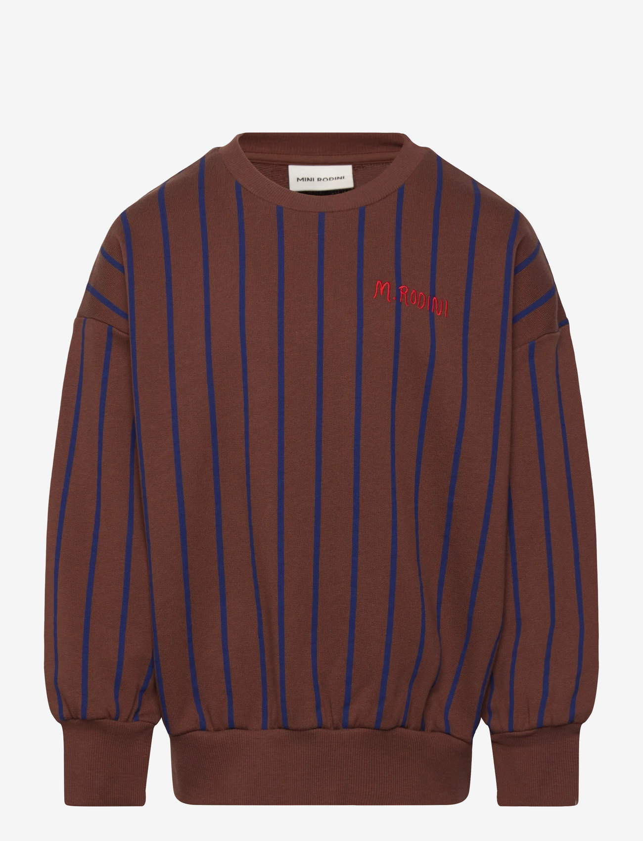 Mini Rodini - Vertical stripe aop sweatshirt - sweatshirts - brown - 0