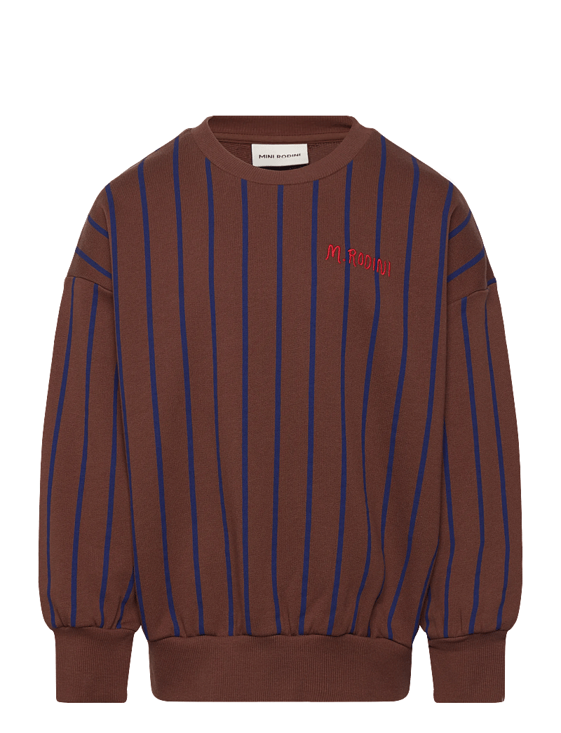 Mini Rodini - Vertical stripe aop sweatshirt - sweatshirts - brown - 0