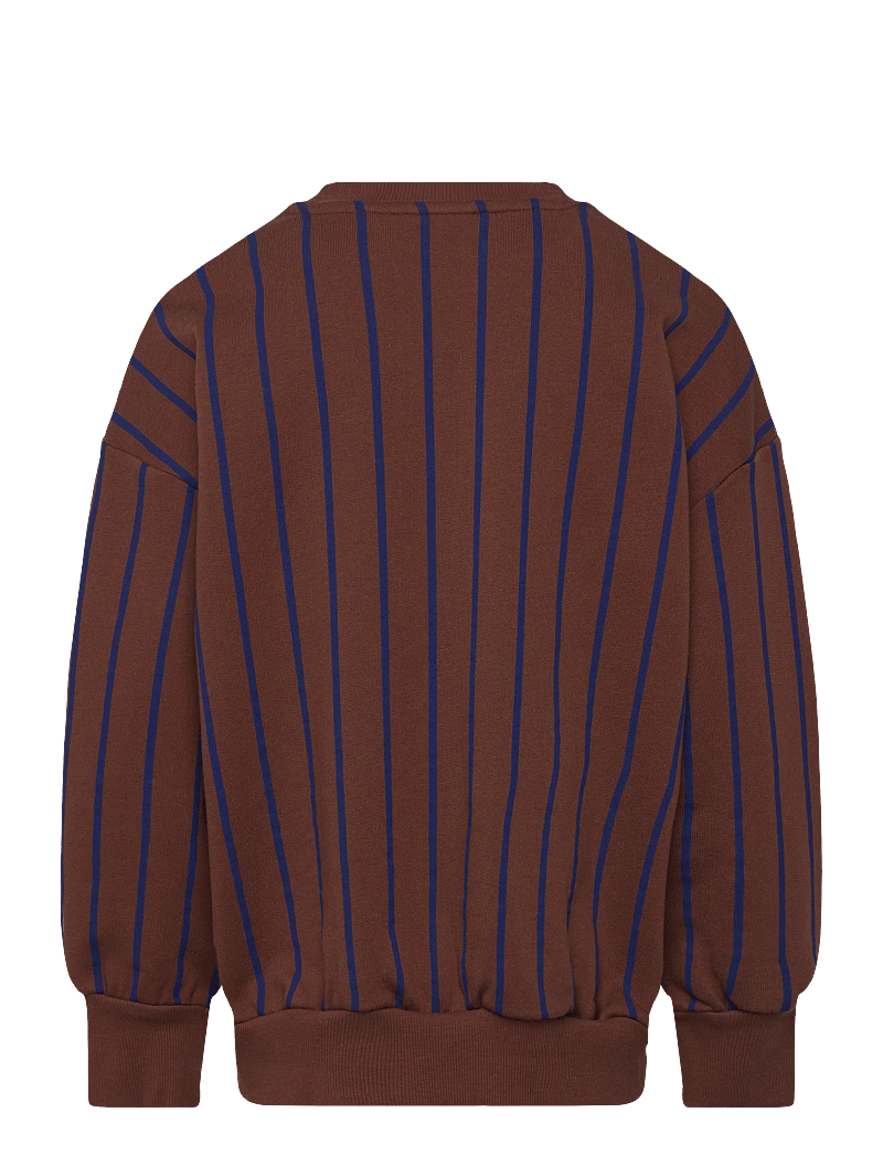 Mini Rodini - Vertical stripe aop sweatshirt - sweatshirts - brown - 1