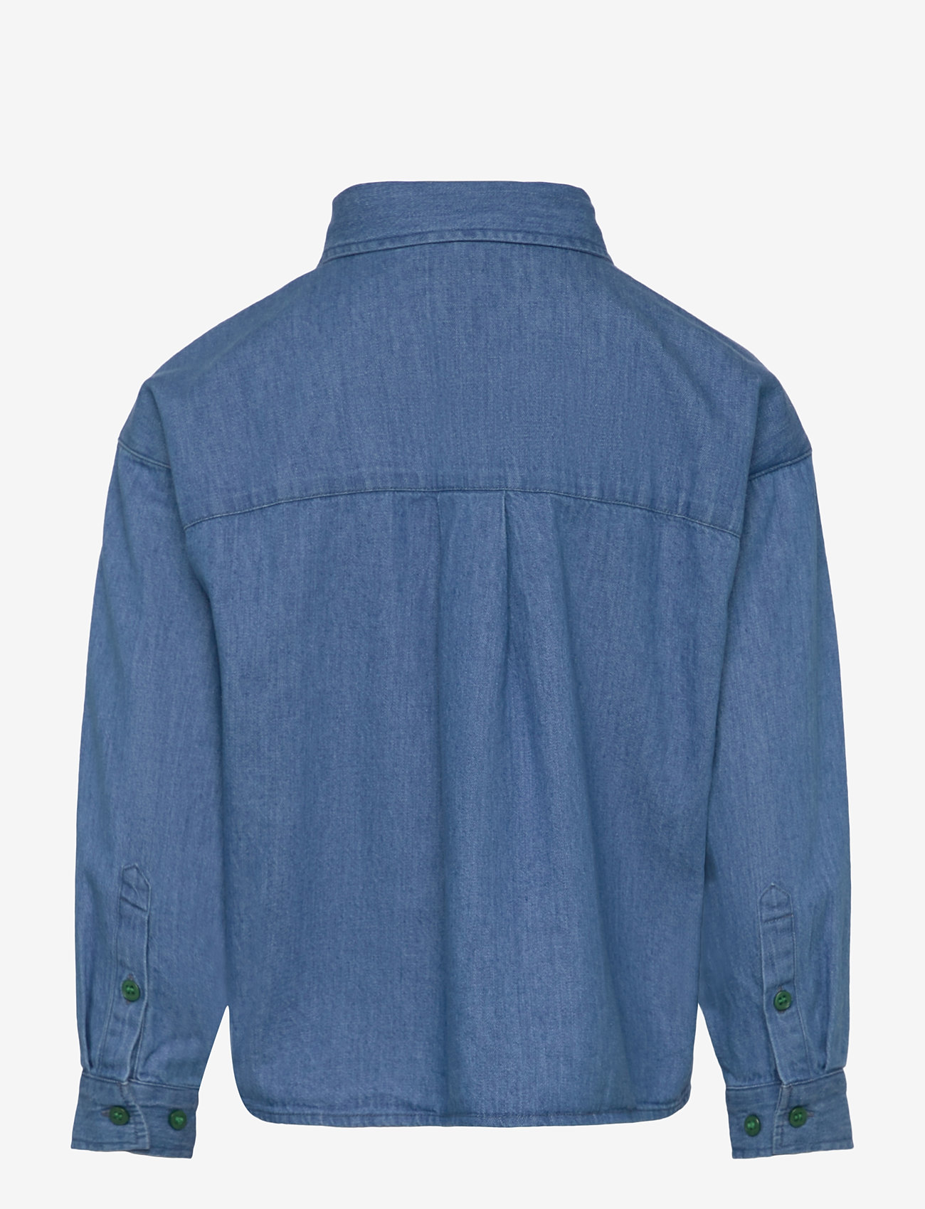 Mini Rodini - Note emb lightweight denim ls shirt - blue - 1