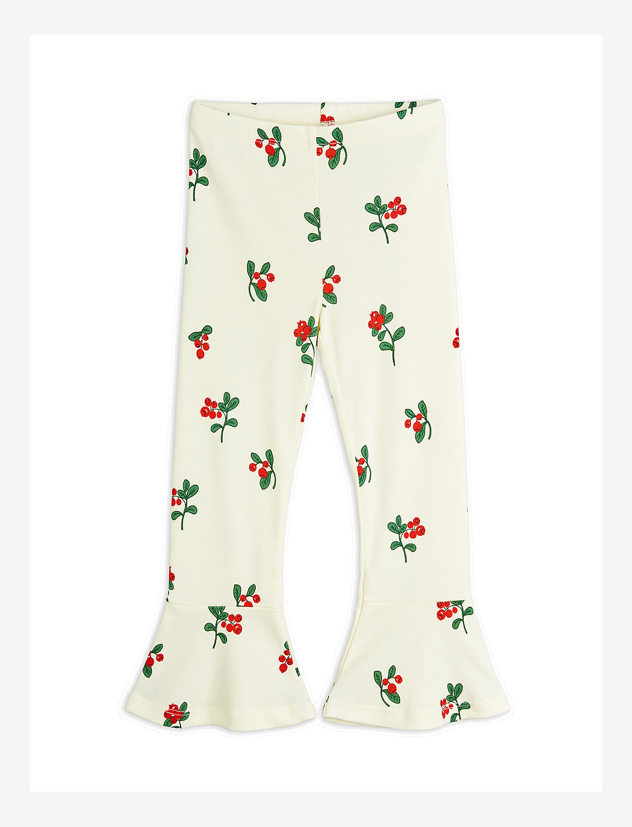 Mini Rodini - Lingonberries aop flared trousers - offwhite - 0