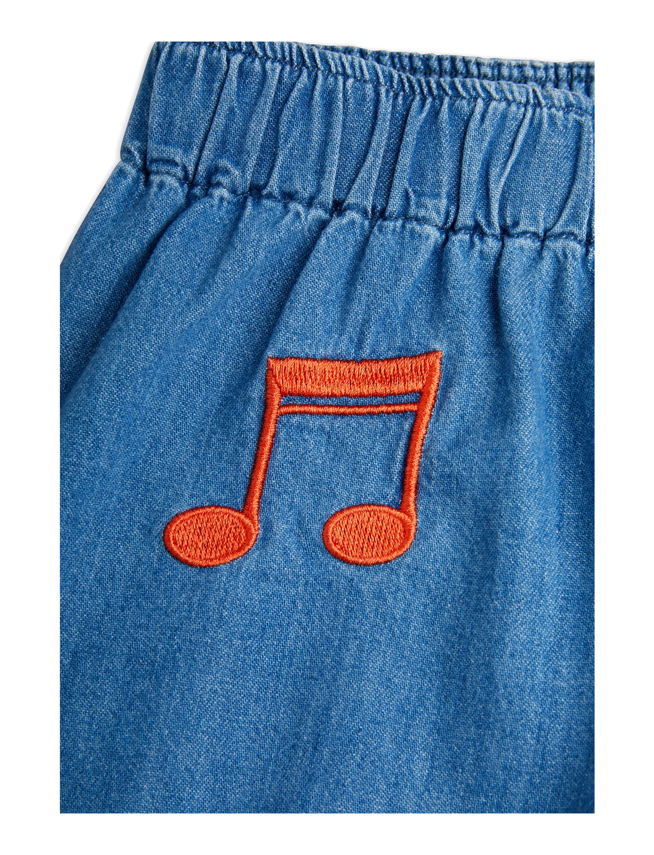 Mini Rodini - Note emb lightweight denim shorts - lühikesed teksapüksid - blue - 2