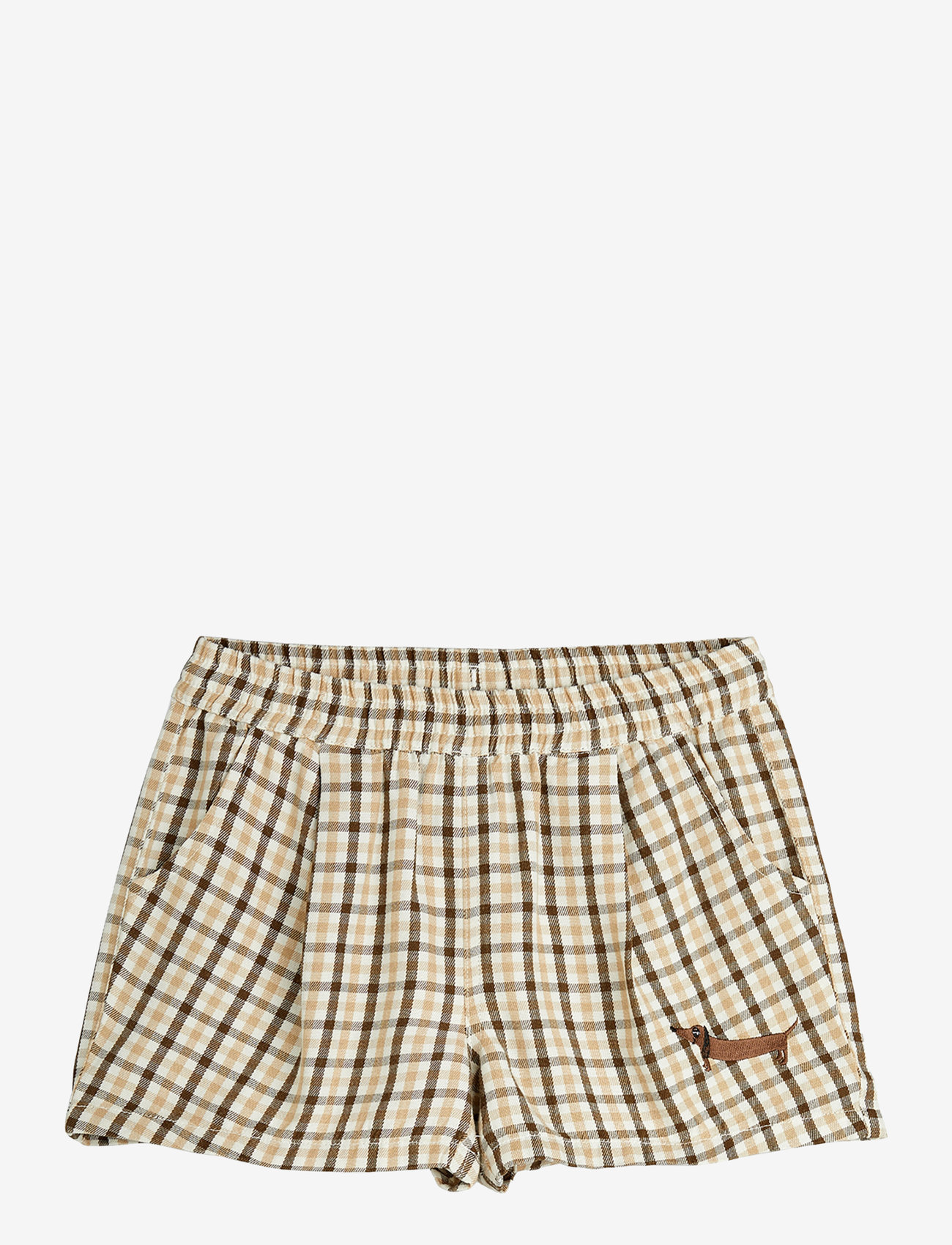 Mini Rodini - Gingham yd woven shorts - casual shorts - beige - 0