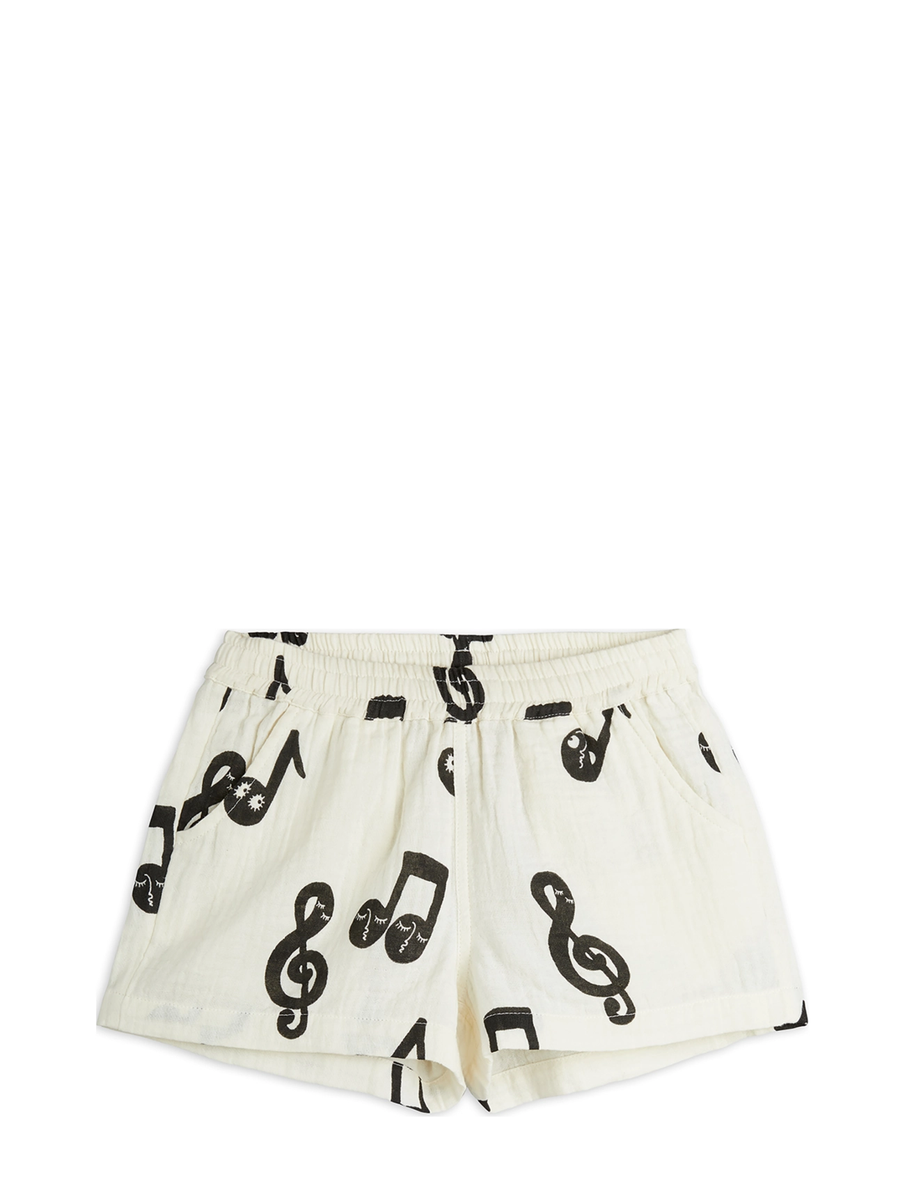 MINI RODINI Note Aop Muslin Shorts Weiß - 116/122 - Kinder