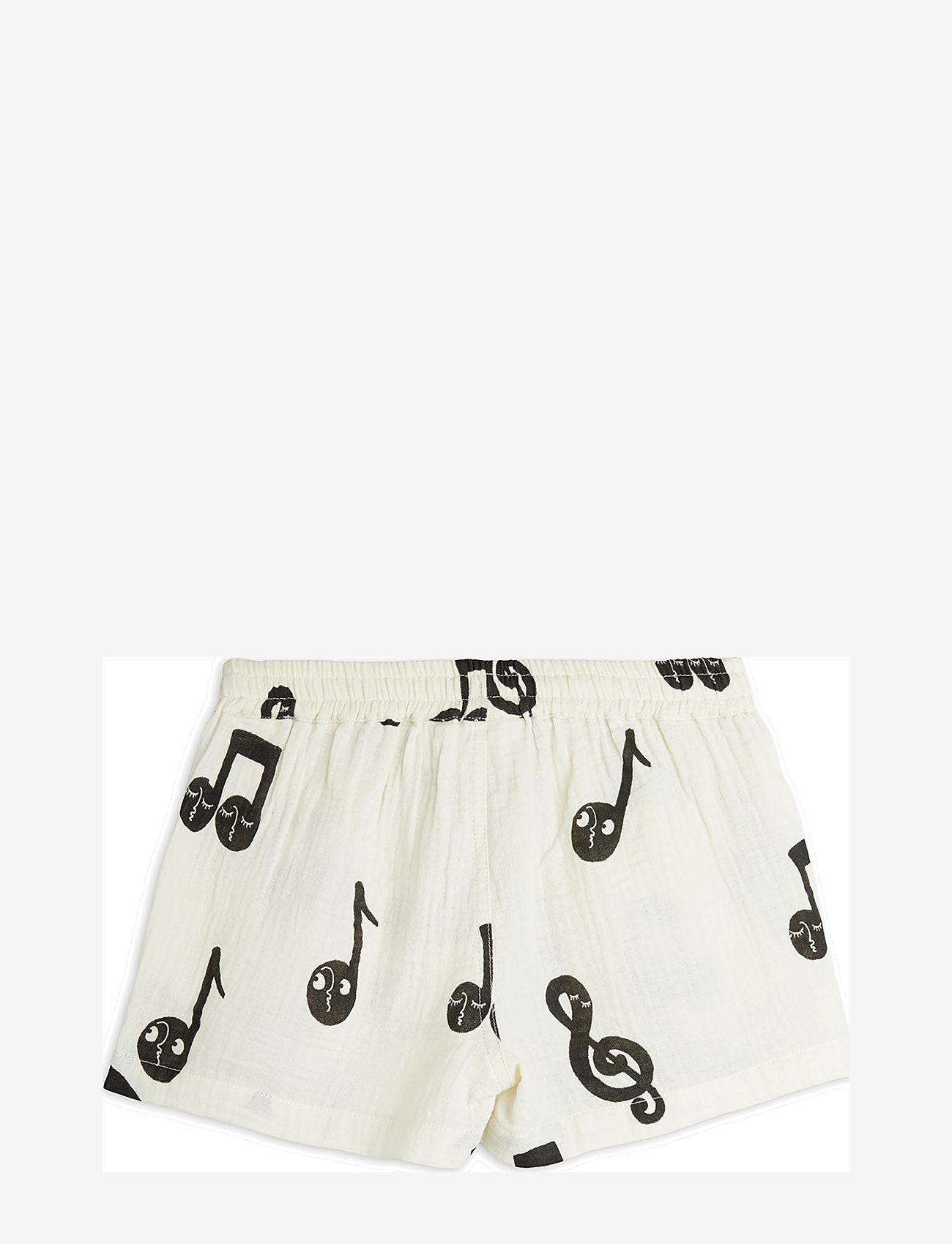 Mini Rodini - Note aop muslin shorts - sweatshorts - white - 1