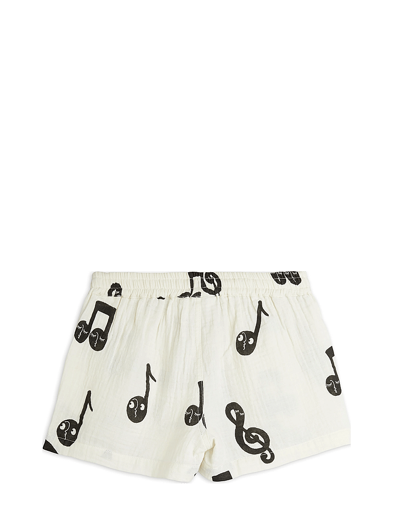 Mini Rodini - Note aop muslin shorts - lühikesed dressipüksid - white - 1
