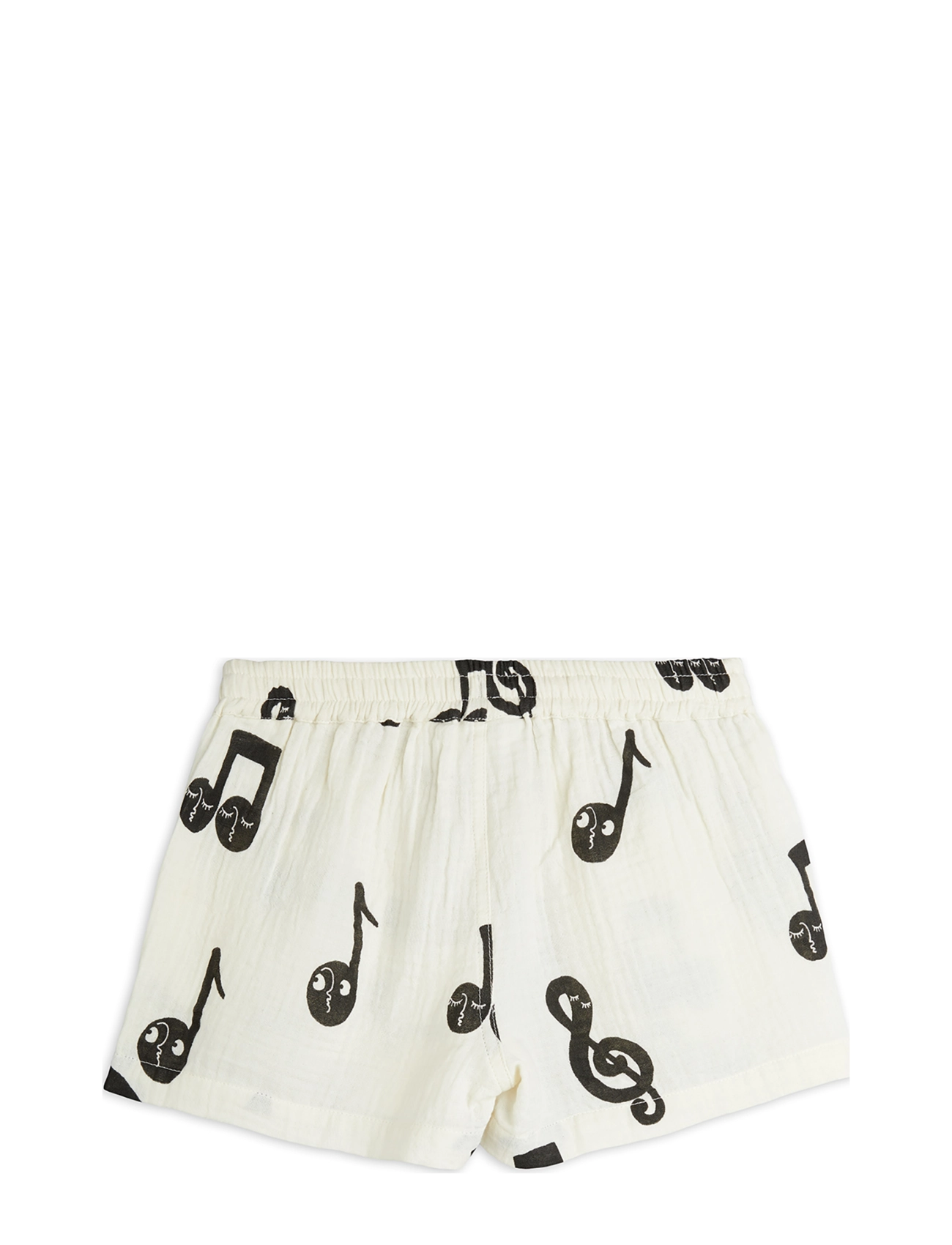 Mini Rodini - Note aop muslin shorts - sweat shorts - white - 1