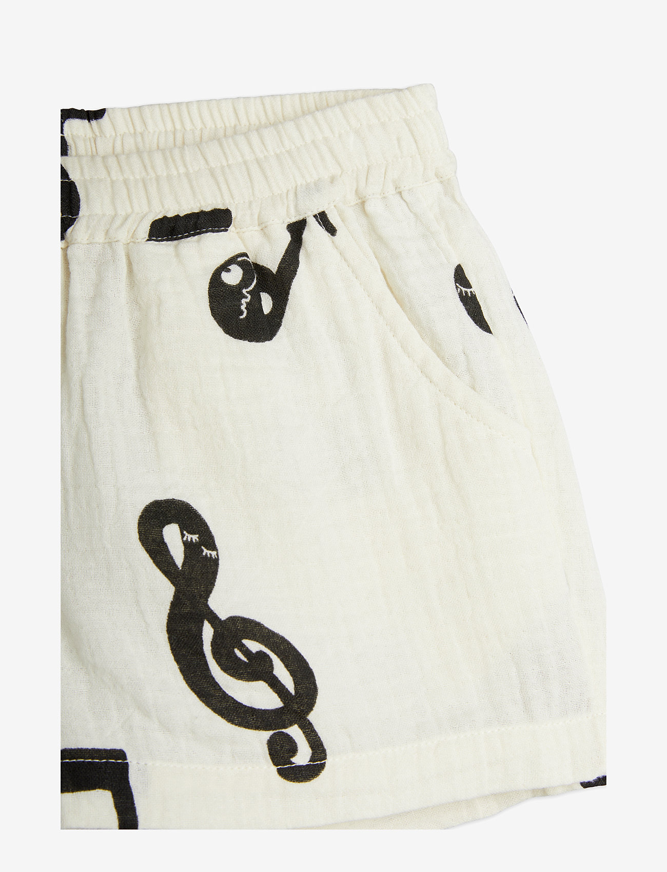 Mini Rodini - Note aop muslin shorts - sweatshorts - white - 2