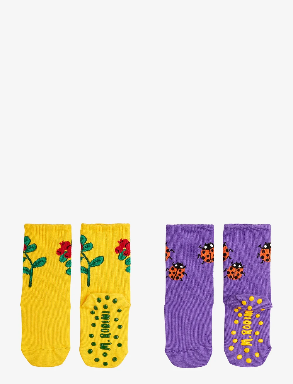 Mini Rodini - Lingonberries 2-pack anti-slip socks - non-slip socks - multi - 0