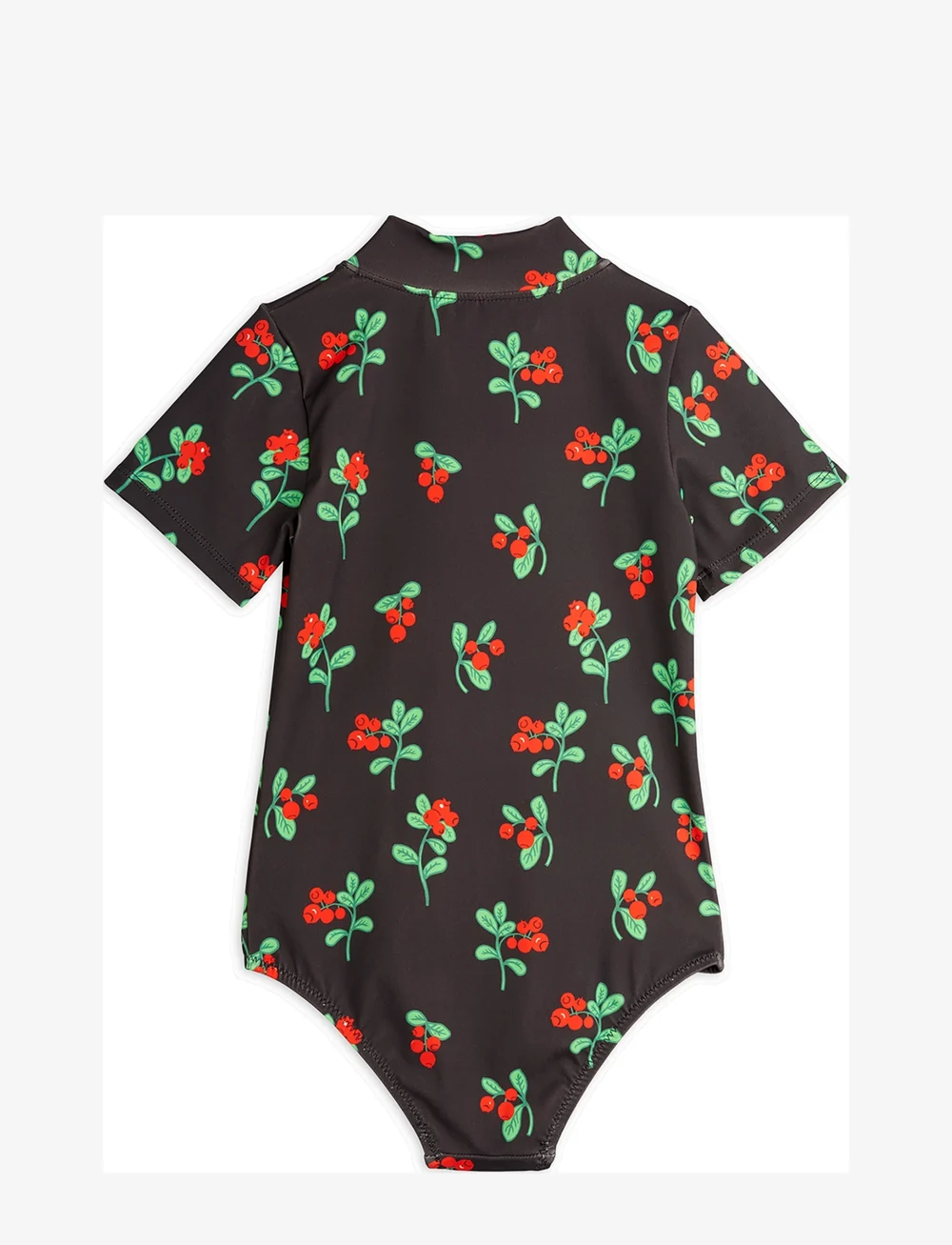 Mini Rodini - Lingonberries aop ss swimsuit - baddräkter - black - 1