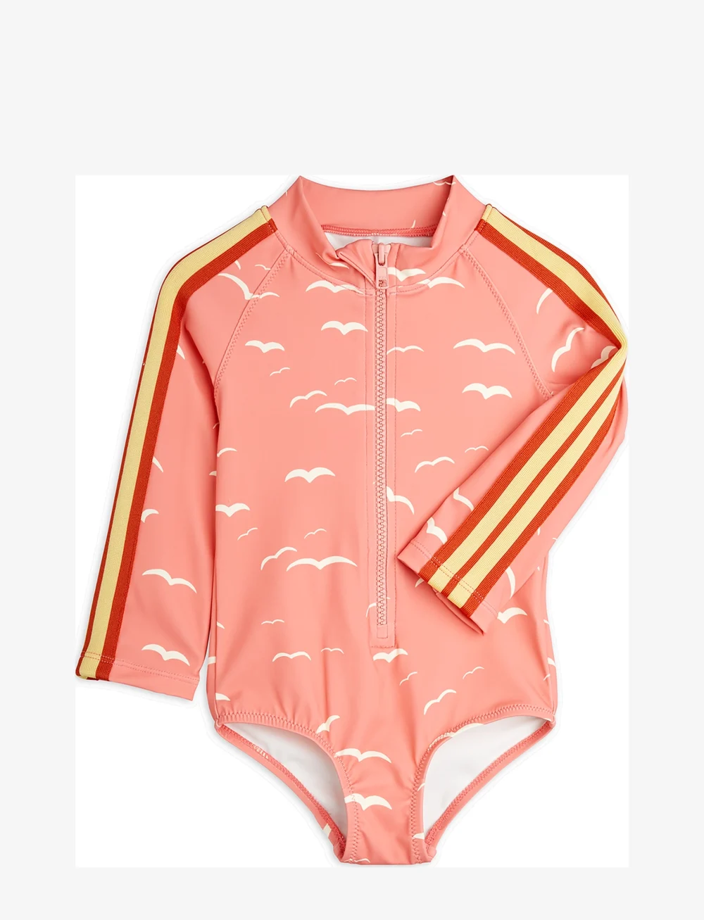 Mini Rodini - Seagull aop ls swimsuit - maillots 1 pièce - pink - 0
