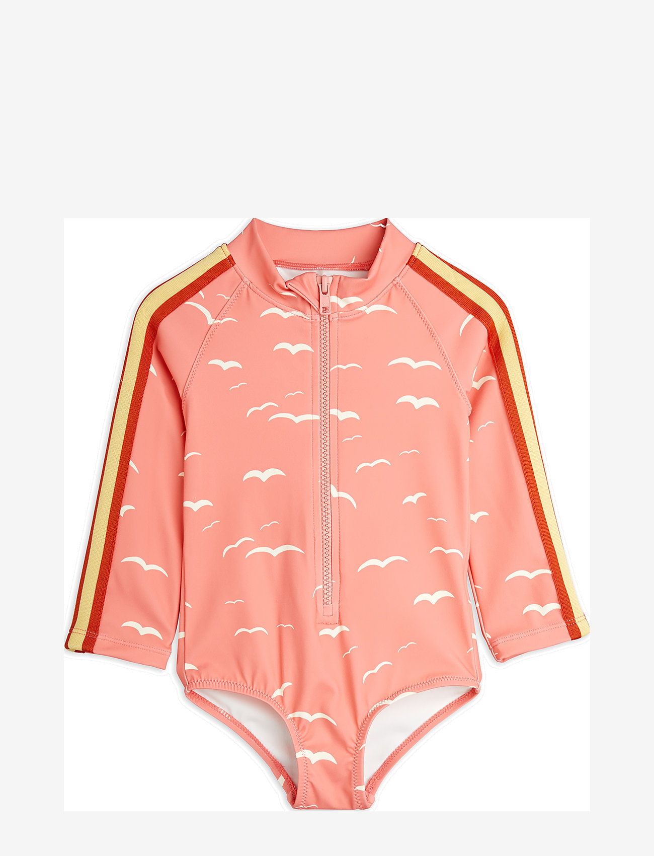Mini Rodini - Seagull aop ls swimsuit - badedragter - pink - 3
