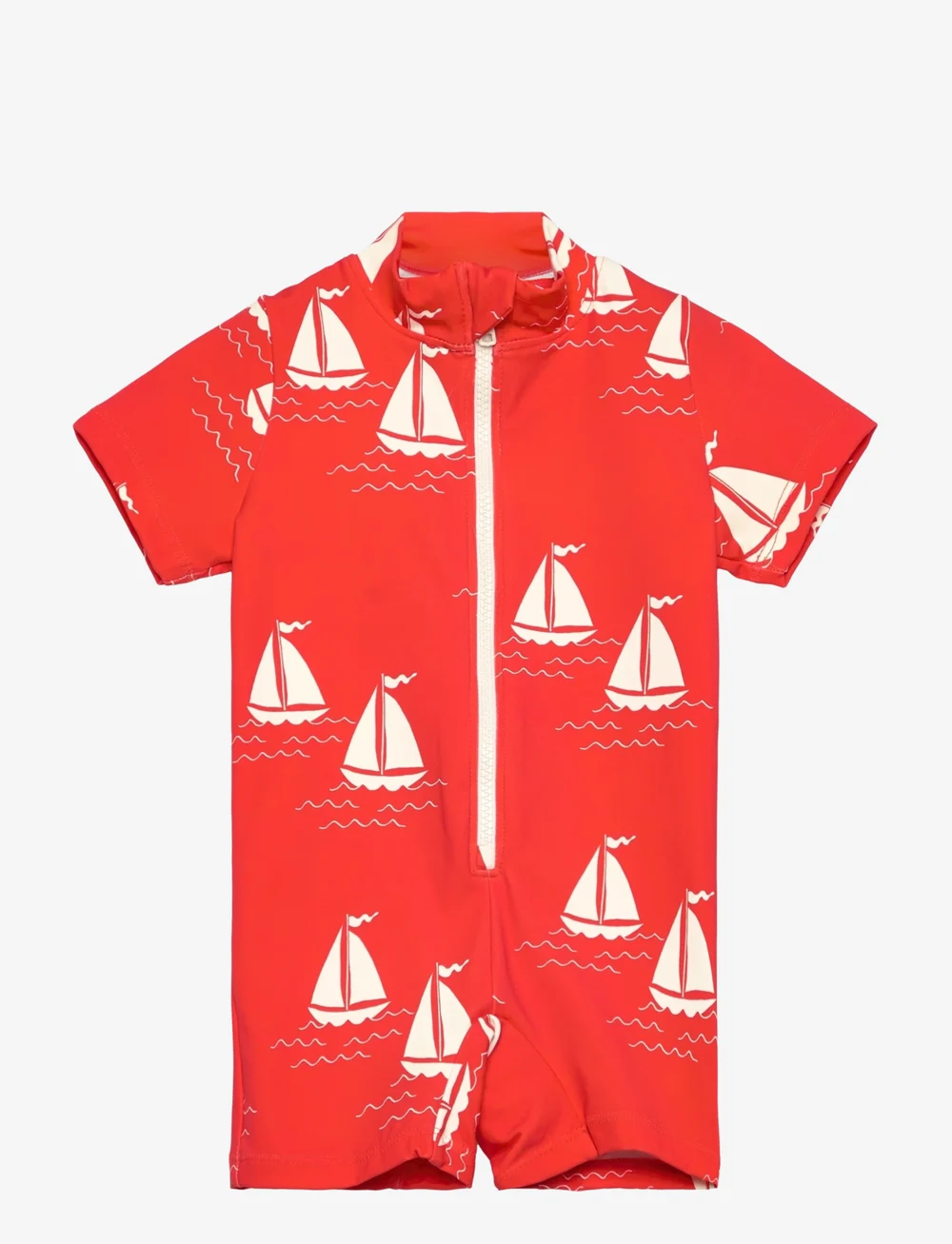 Mini Rodini - Sailing boats aop ss uv suit - baddräkter - red - 0