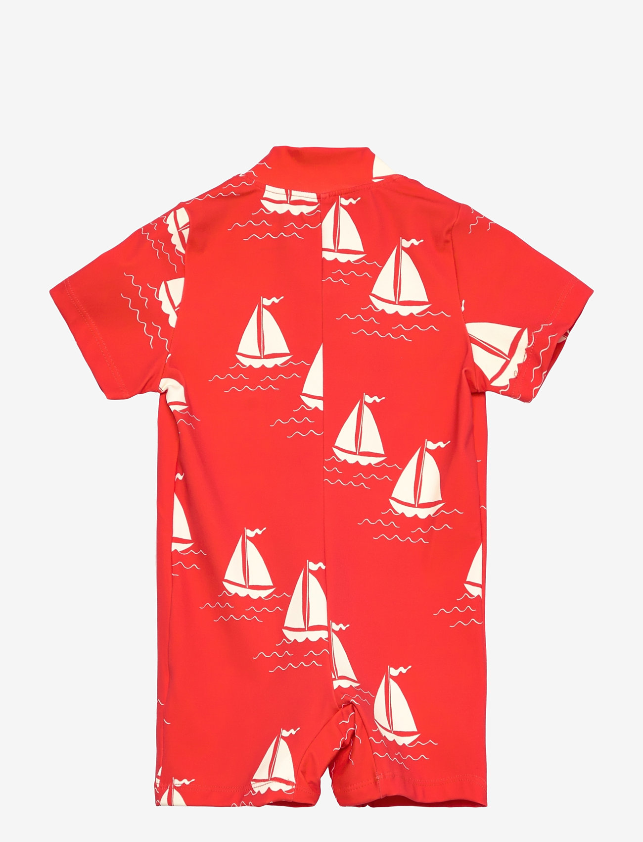 Mini Rodini - Sailing boats aop ss uv suit - ujumistrikood - red - 1