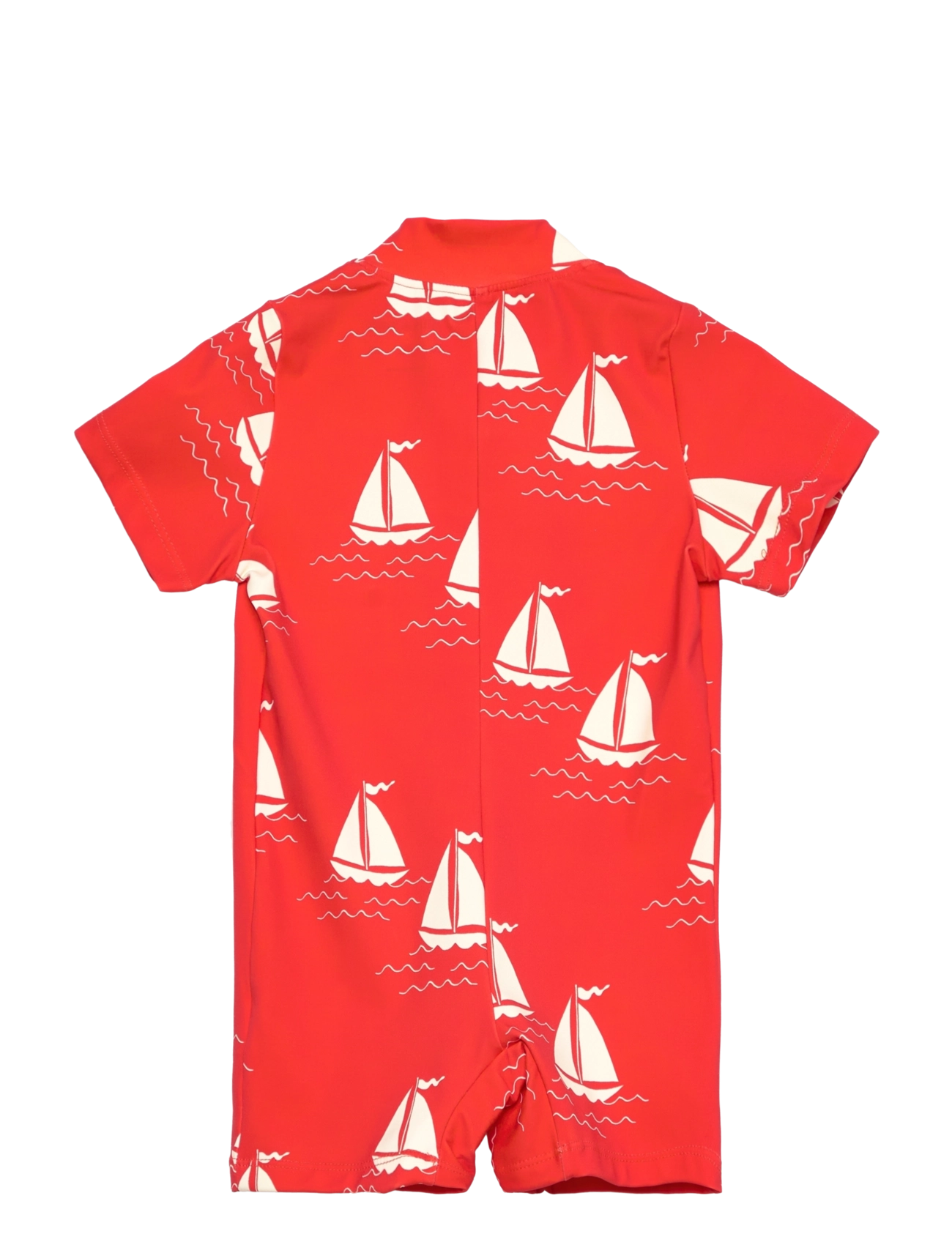 Mini Rodini - Sailing boats aop ss uv suit - badeanzüge - red - 1