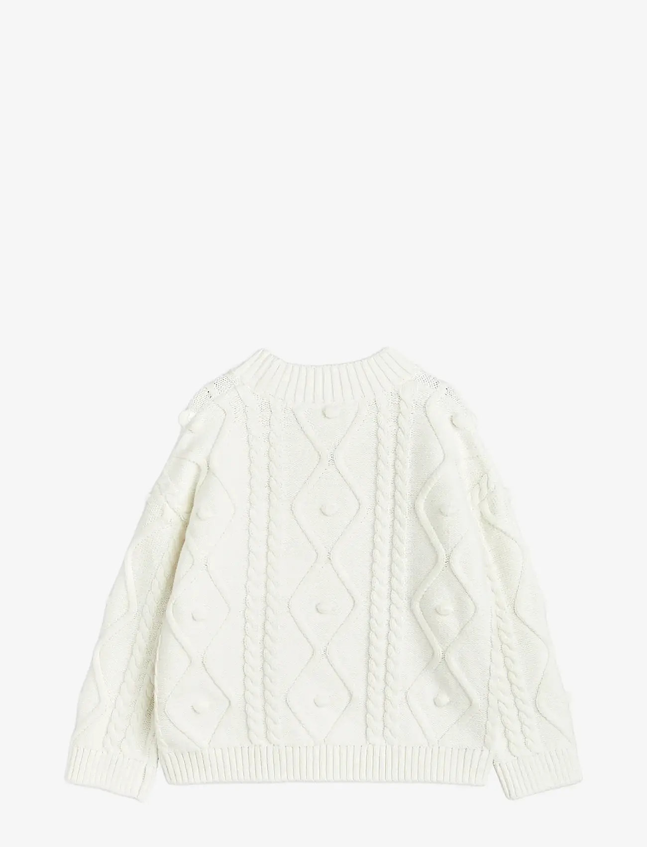Mini Rodini - Panda texture knit sweater - offwhite - 1