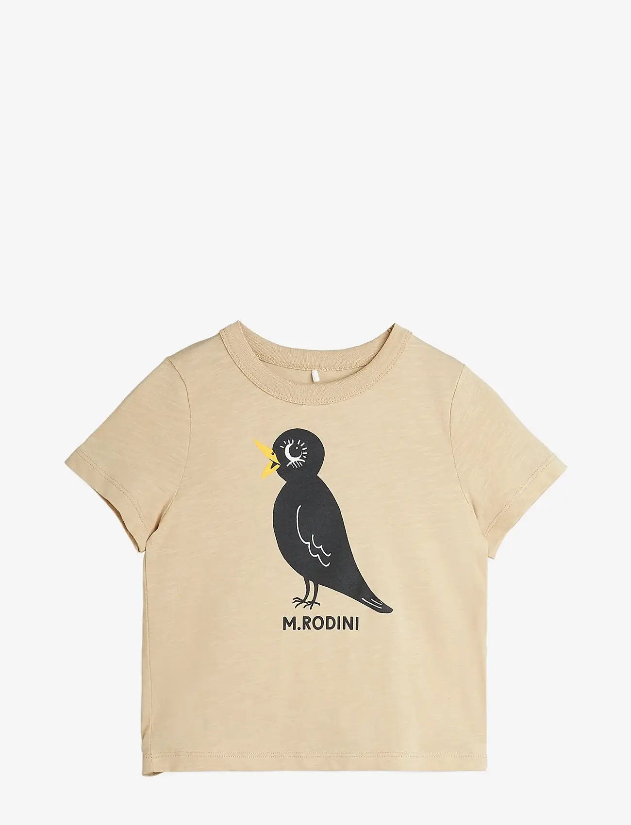 Mini Rodini - Blackbird sp ss tee - lyhythihaiset t-paidat - beige - 0