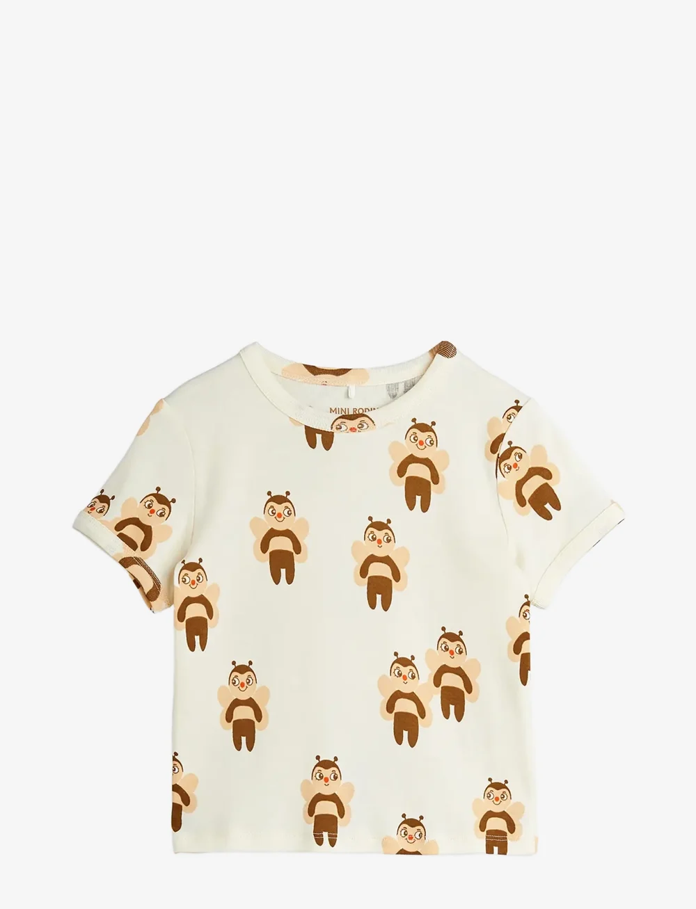 Mini Rodini - Bees aop ss tee - lühikeste varrukatega t-särgid - offwhite - 0