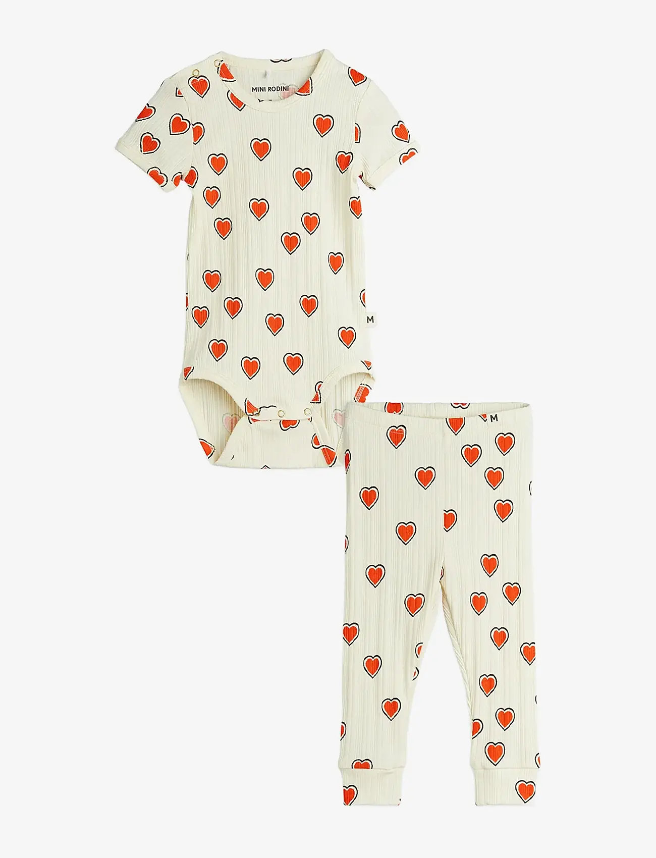 Mini Rodini Outlined Hearts Aop Baby Set (MRI2564010111) Sets met romper 