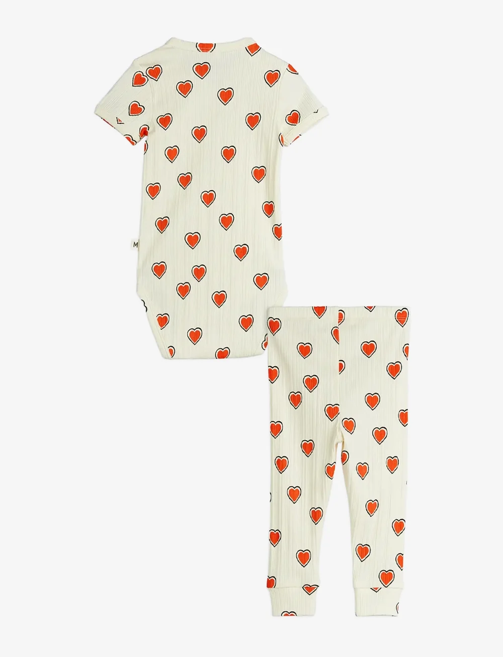 Mini Rodini - Outlined hearts aop baby set - sets mit body - offwhite - 1
