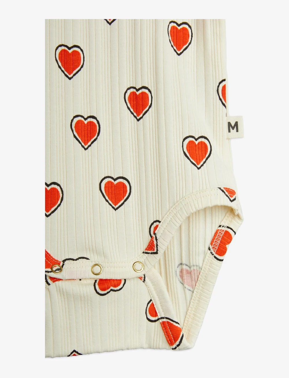 Mini Rodini - Outlined hearts aop baby set - sets mit body - offwhite - 2
