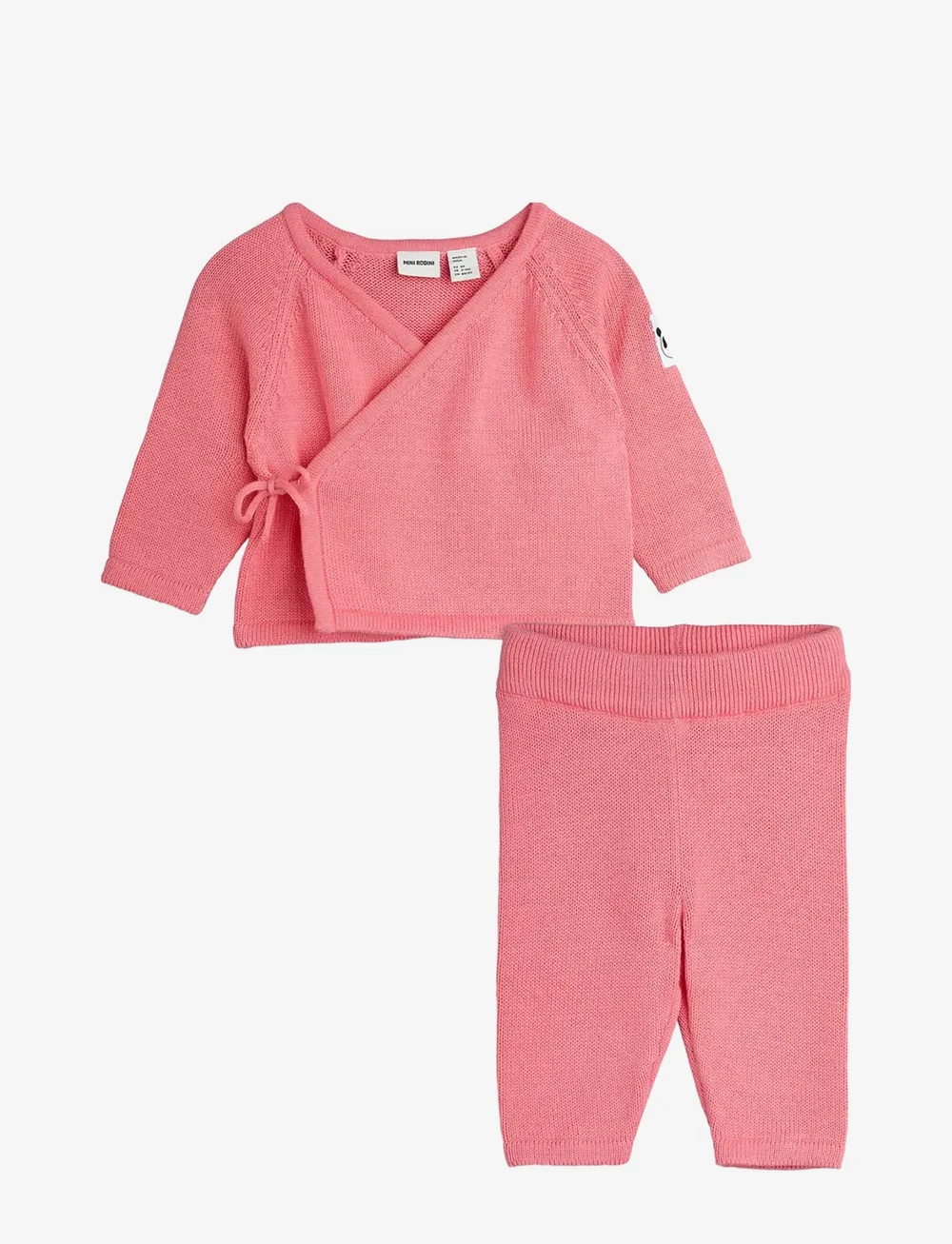 Mini Rodini - Fine knit baby kit - lühikeste varrukatega t-särkide komplektid - pink - 0