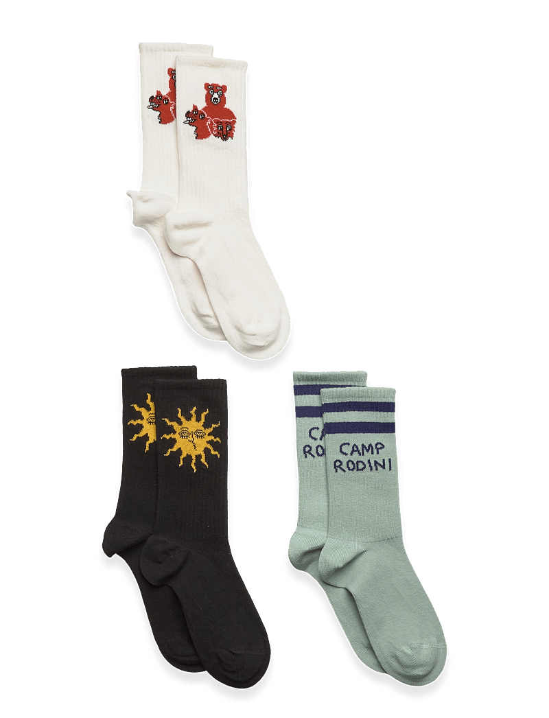 Mini Rodini - Camp Rodini 3-pack socks - strømper - multi - 0