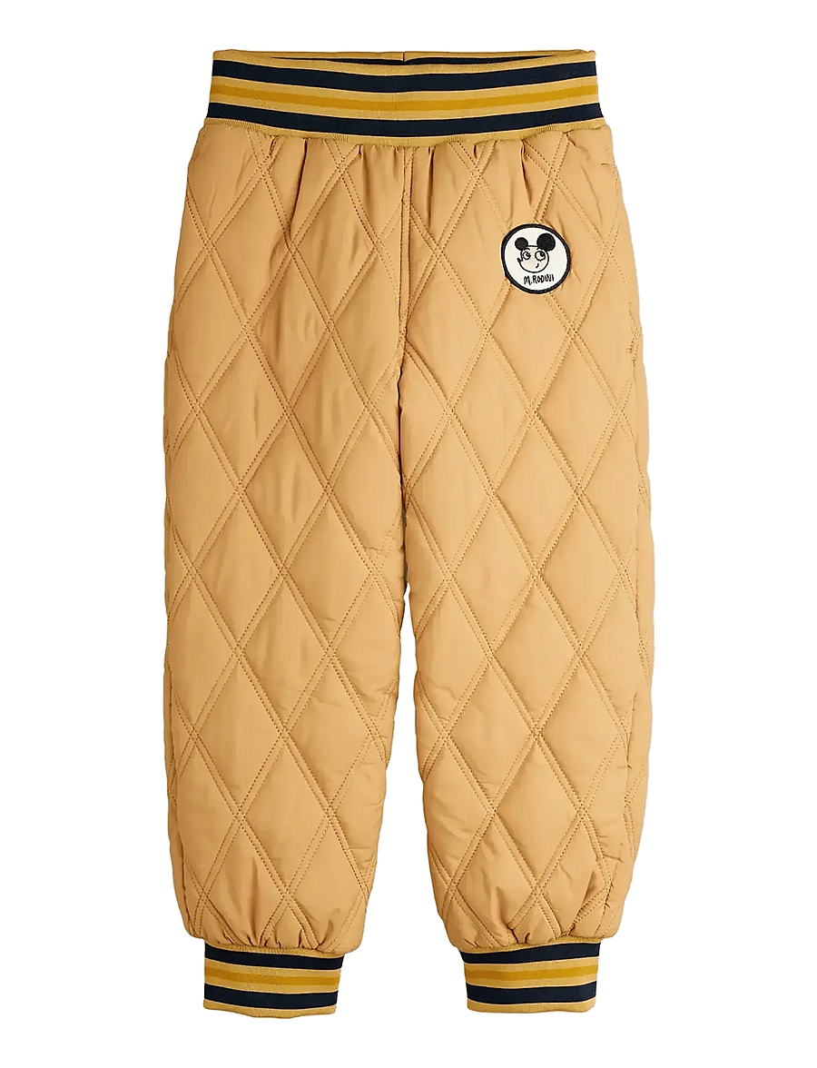 Mini Rodini - Ritzratz patch quilted outerwear trousers - thermobroeken - beige - 0
