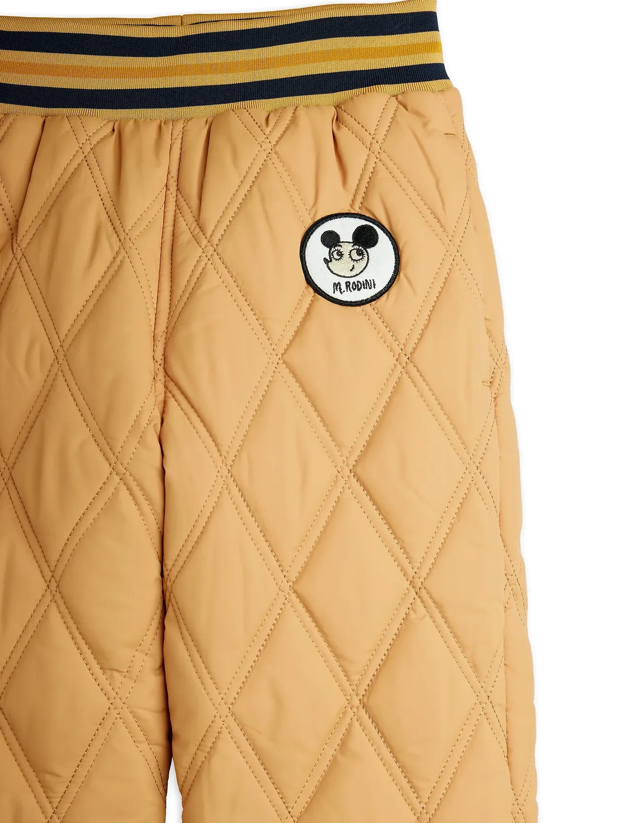Mini Rodini - Ritzratz patch quilted outerwear trousers - beige - 2