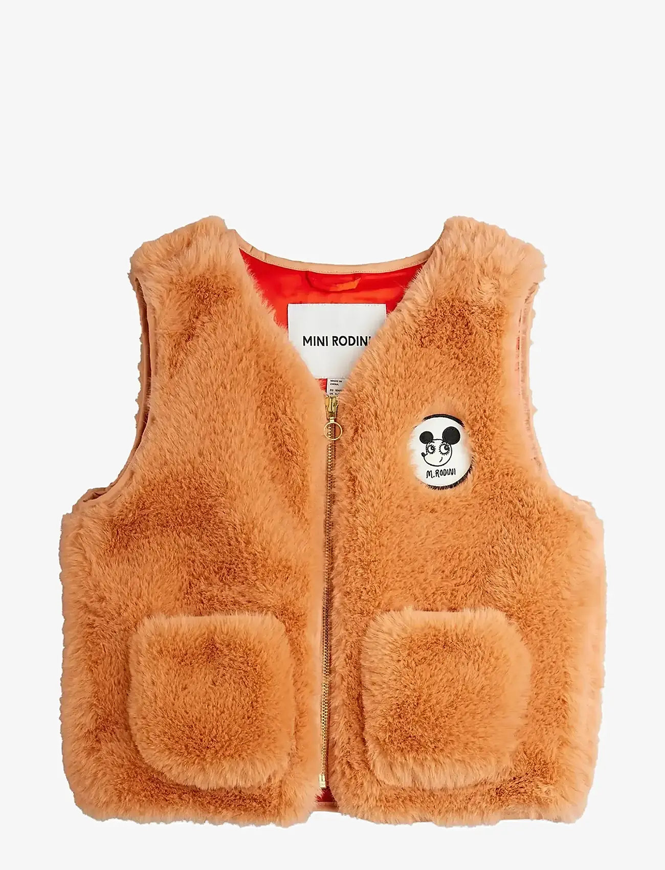 Mini Rodini - Ritzratz patch faux fur vest - einkaufen nach alter von - pink - 0