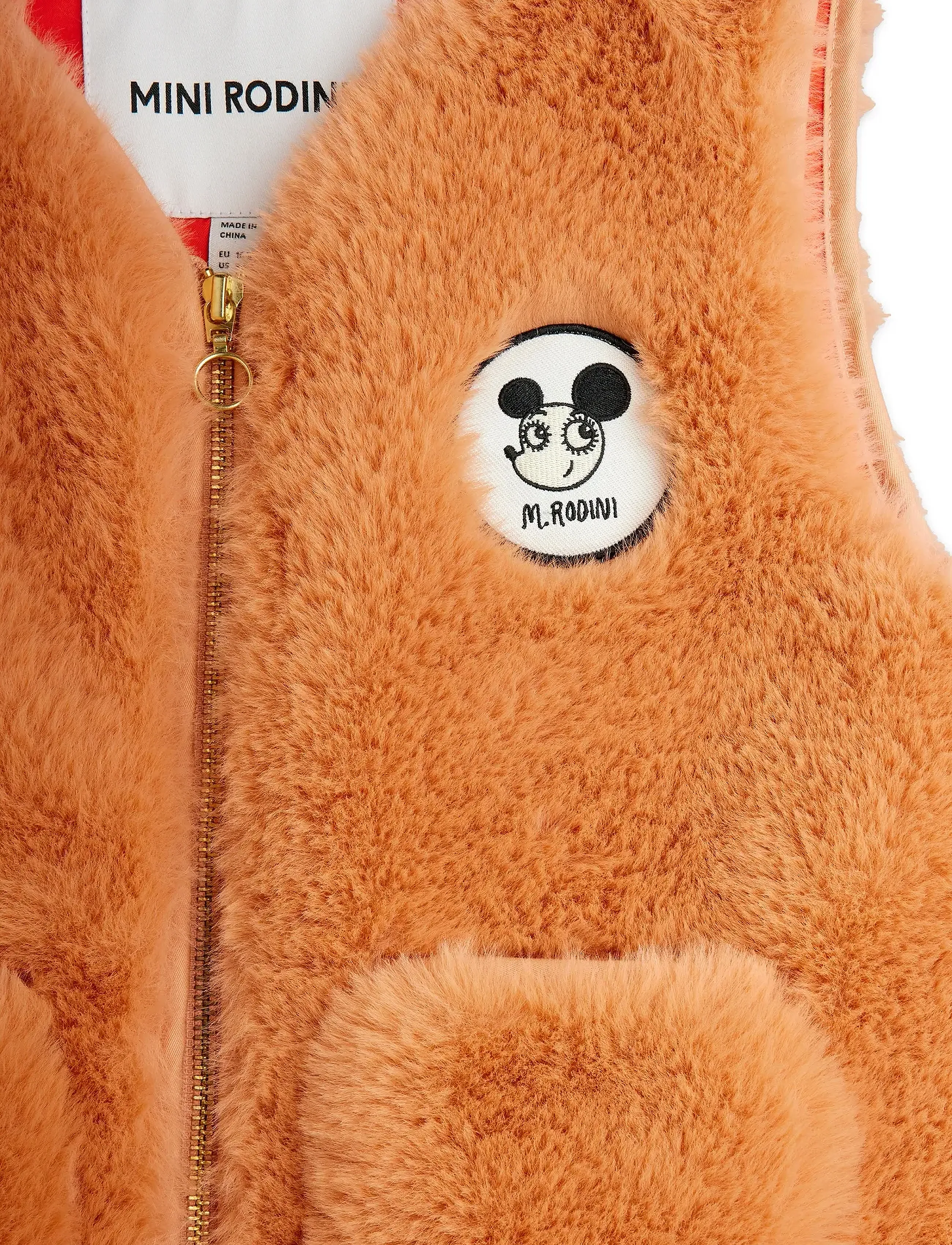 Mini Rodini - Ritzratz patch faux fur vest - shop by age - pink - 2