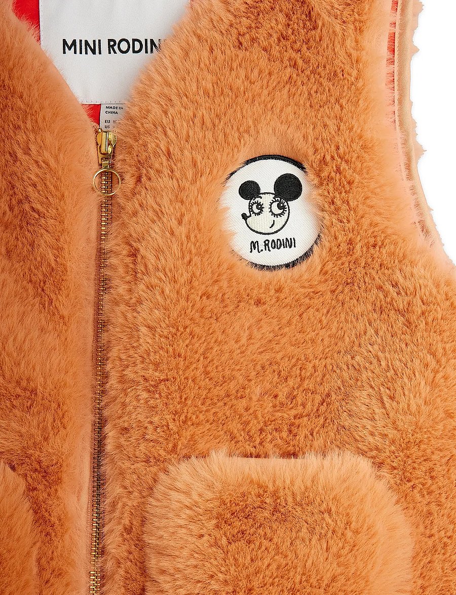 Mini Rodini - Ritzratz patch faux fur vest - shoppa efter ålder - pink - 2